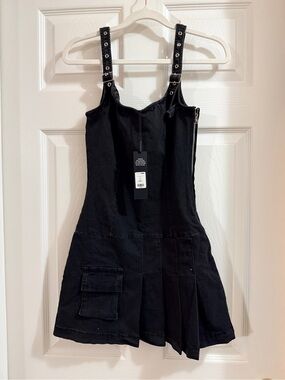 Black Western Dress with Pocket Detail